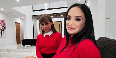 Taboo threesome with a very lucky dude who fucks happily