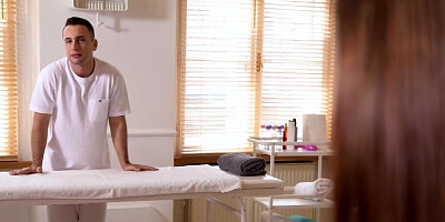 Attractive brunette makes masseur lose his fucking cool