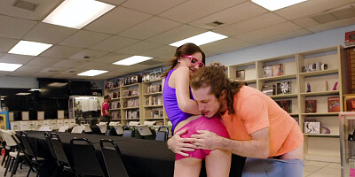 Slutty nerd at the comic book store gets fucked