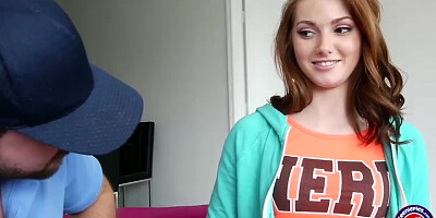 Hot blonde Natalie Lust gets her pussy banged by the pizza delivery guy