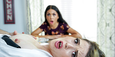 Pair of stunning MILFs share cock in the family