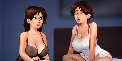 Summertime Saga #98 -He Got CAUGHT Fucking Landlady's MILF friend