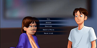 Summertime Saga #45 - He CAUGHT His Busty Roommate Masturbating