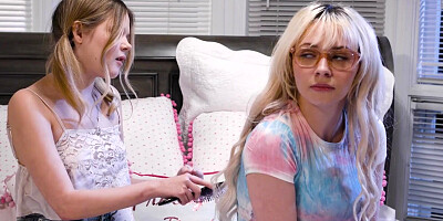 Petite Blonde Coco Lovelock Has Wild First Lesbian Experience With Her Naturally Stacked Bestie