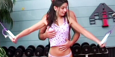 Lascivious beauty's small tits dirt