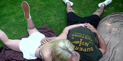 Blondie loves his wrinkles and outdoor fucking as well