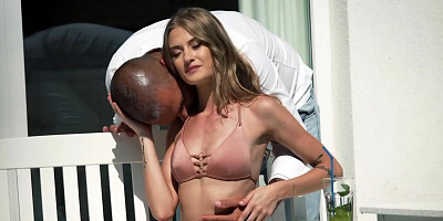 Petite young lady with a trimmed vagina needs some hot stuff