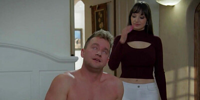 Lexi Luna helps her stepson relax by giving him a BJ