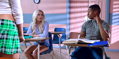 Schoolgirl blows her teacher and they fuck on the desk