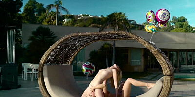 Party turns into lesbian sex of Charlotte Stokely and Jenna Sativa