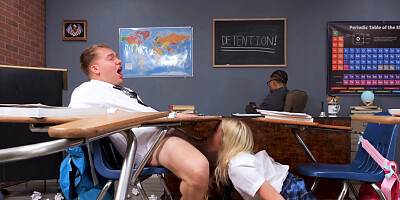 The teacher is oblivious to the action with the students
