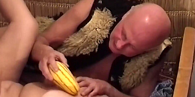 Old lady is going to take two dicks to keep herself wet