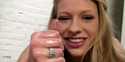 POV hand job Avril Hall full movie CIM HJ big shot of jizz directly in her pie hole!
