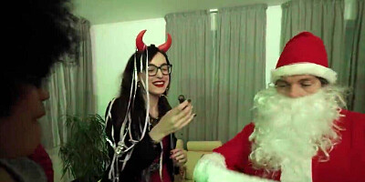 Santa uses huge cock to dominate that gorgeous pussy