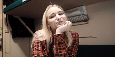 Girl Fellow Traveler Seduced Guy On the Train And Gave Him Blowjob And Swallowed Sperm! Part 1