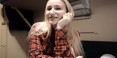 Girl Fellow Traveler Seduced Guy On the Train And Gave Him Blowjob And Swallowed Sperm! Part 1