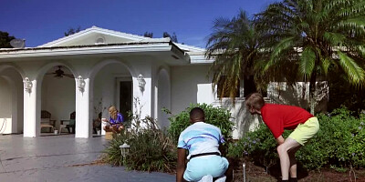 Woman catches the black prankster and enjoys his young cock