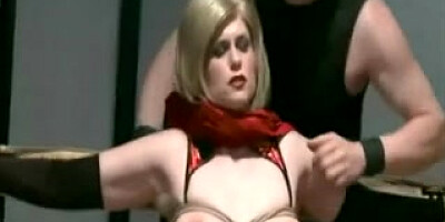 Roped Milf With Awesome Tits Slapped And Toyed