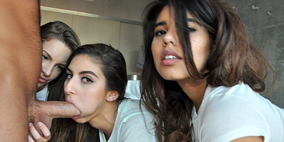 Pillow fighting girls are going to fuck him hard