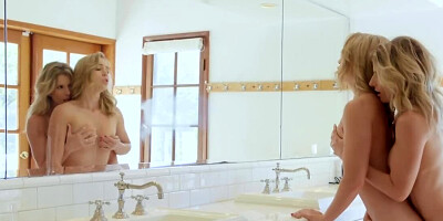 Sensual blonde girls love licking each other's butts