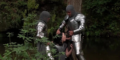 Petra Stingrey is having an MFM threesome in the woods