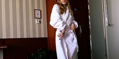 At the hotel I fucked my work colleague in her tight delicious pussy