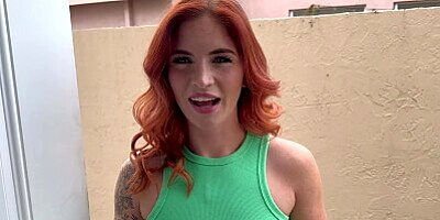 Hot Redhead Neighbor with Big Ass Needs Advice - Fucked RAW by Big Dick and Gets HUGE Creampie