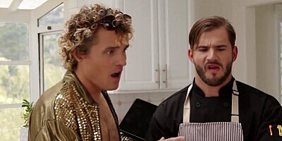 Delphine Films- April Olsen's Naughty Cooking Show Turns Into a Sexy THREESOME