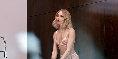 Slim Beauty With Big Pussy Lips Fucked In The Kitchen