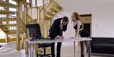 Office Obsession - Ginger girl Ella Hughes gets fucked at work