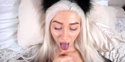 Sexy BLONDE with a stunning body sucks and rides a cock like a Bad Girl - EmiliaBunny