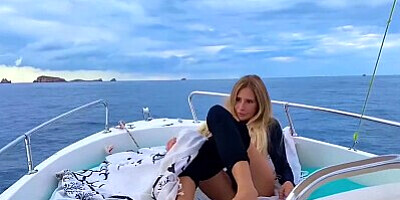 Outdoor sex on the boat Ibiza sea pussy adventures
