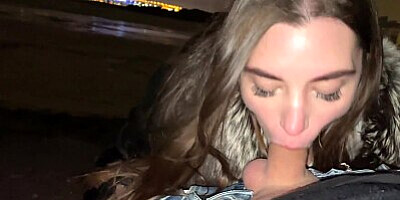 russian girl sucks hot cock in the bitter cold