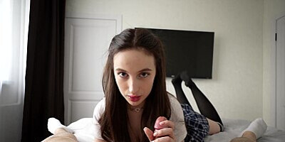 A School Slut In A Plaid Skirt Sucks A Dick And Rides It - Anny Walker