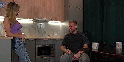 Busty Neighbor Visit My Wife, But I Fucked Her With Big Cock