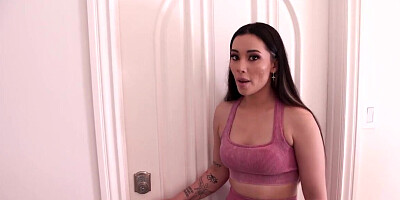 Stepdaughter wants to see what daddy's packing anyway