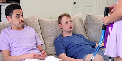 Two stepmom MILFs Pristine Edge and Sophia Locke teaching the stepsons (Jimmy Michaels)