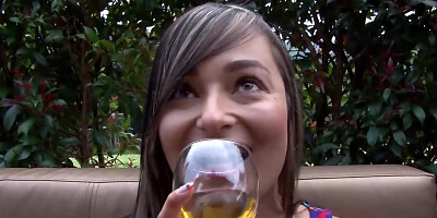 Latina cutie with big ass drilled by aroused guy on the terrace