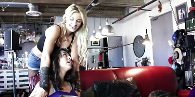 Nina and Gigi's big tits action