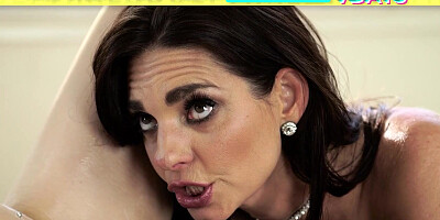 ALL GIRL MASSAGE - Teen Masseuse Gets Caught By Her Sexy Stepmom Who Is Her Next Client