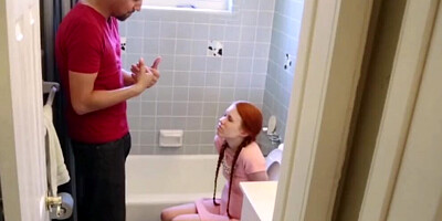 Petite Redhead Teen Gets Stuck In Toilet & Fucked By Friend’s Step Dad