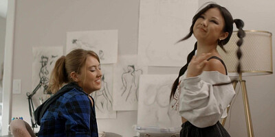 GIRLSWAY - SPUN: Petite Lulu Chu Has SCISSORING With BFF's Older Stepsister Electra Rayne - PART 2