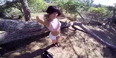 Slutty bitch Rahyndee James hitchhiker gets fucked by a stranger