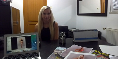 Blonde Model Sucks Agent for a Better Job