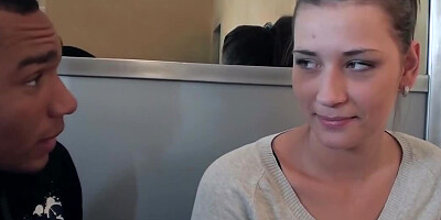 The young babe is a little bit shy, but he can help her out