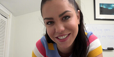 Sultry minx loves pleasing stepbrother with deep blowjobs