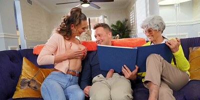 Guy tries to avoid sex with his girlfriend's stepmom but he can't