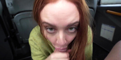 Thick redhead Eva Berger stuffed in the fake taxi
