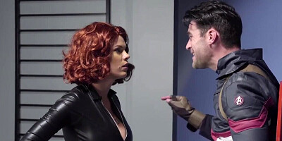 Peta Jensen fucking as Black Widow in a taboo porn spoof