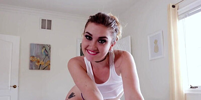 Stepsister with a pretty face working on that juicy dong